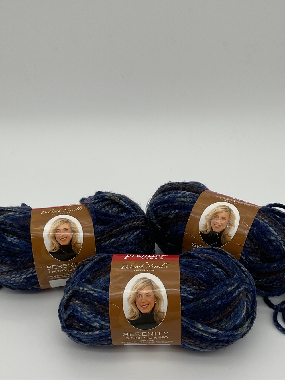 Premier Yarns Serenity Chunky Multicolor Blue Yarn - 3 Skeins
